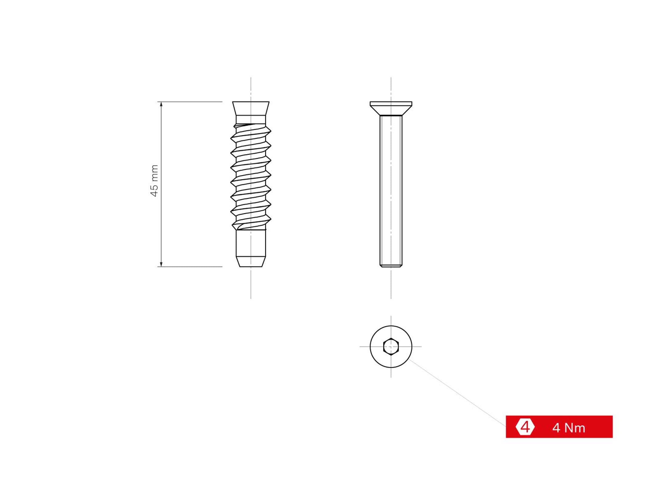 Flat Steerer Expander Bolt - Short